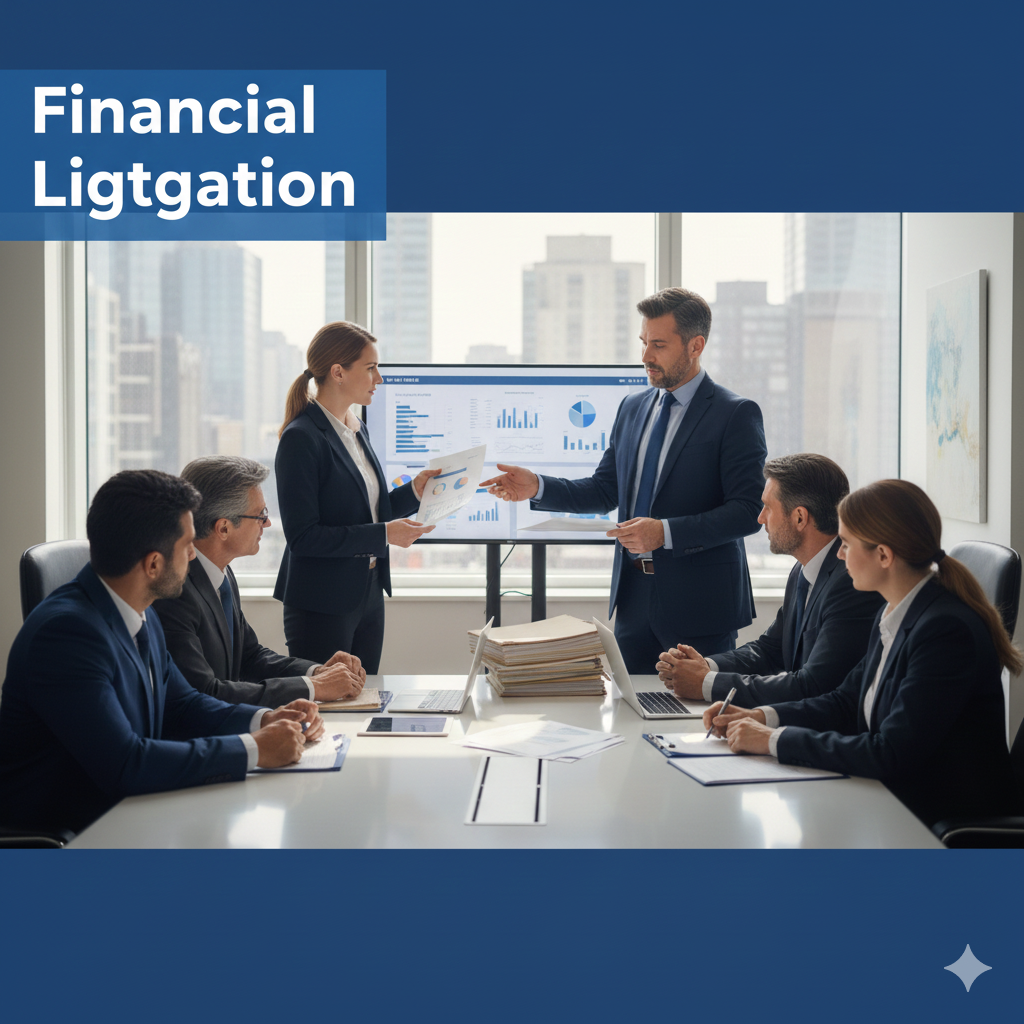 Business professionals reviewing financial documents and contracts.